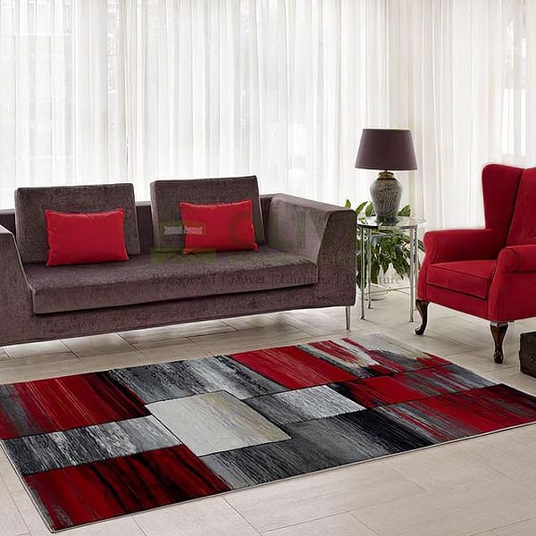 2 Seater Brown Velvet and Accent Chair in Red Velvet Fabric