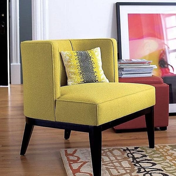 Accent Chair Banana Yellow Fabric