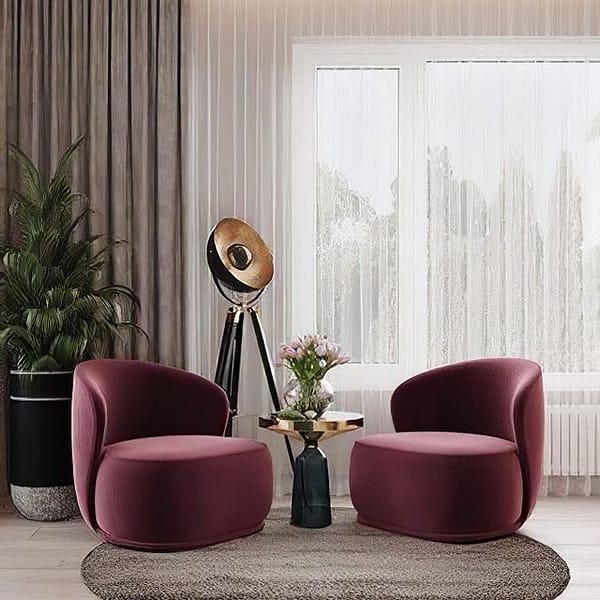 Accent Chair Onion Velvet Fabric